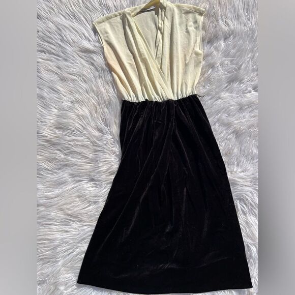 Vintage Anita Kantor 💫cream /black  dress - Picture 1 of 3